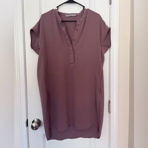 Over-Sized Marc New York Shirt Dress  Color:Mauve Brown Size:Medium